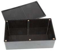 1591ebk Hammond 1591 Series Black Flame Retardant ABS Enclosure, IP54, Flanged, Black Lid, 191 x 110 x 61mm