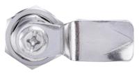 192-9647 RS PRO Silver Stainless Steel Cabinet Lock, 26mm Panel-to-Tongue, Key Unlock