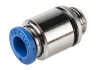 qs-g18-6-i Festo QS Series Straight Threaded Adaptor, G 1/8 Male to Push In 6 mm, Threaded-to-Tube Connection Style, 186107