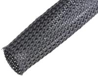 06240009010 SES Sterling Expandable Braided PET Black Cable Sleeve, 19mm Diameter, 25m Length