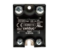 sc862110 Celduc SC8 Series Solid State Relay, 25 A Load, Panel Mount, 400 V rms Load, 30 V dc Control