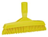 70406 Vikan Very Hard Bristle Yellow Scrubbing Brush, 40mm bristle length, Polyester bristle material