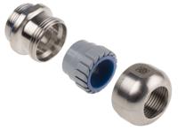 53806742 Lapp SKINTOP Series Metallic Stainless Steel Cable Gland, M25 Thread, 9mm min., 17mm max., IP69K