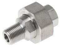 826-7131 RS PRO Stainless Steel Pipe Fitting, Straight Octagon Union, Male R 1/2in x Female Rc 1/2in