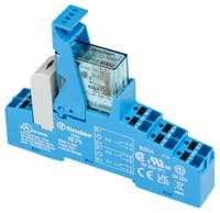 48p570120050spa Finder 48 Series Interface Relay Module, DIN Rail Mount, 12V dc Coil, DPDT-2C/0, 2-Pole, 8A Load