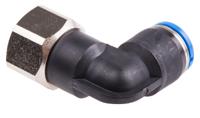qslf-38-10-b Festo QS Series Elbow Threaded Adaptor, G 3/8 Female to Push In 10 mm, Threaded-to-Tube Connection Style, 153280