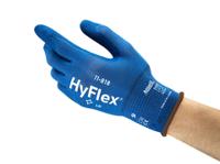 11818100 Ansell Hyflex Blue Nylon, Spandex Work Gloves, Size 10, Nitrile Foam Coating
