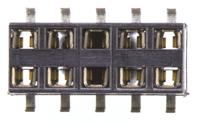 969973-5 TE Connectivity AMPMODU HV100 Series Straight Surface Mount PCB Socket, 10-Contact, 2-Row, 2.54mm Pitch, Solder