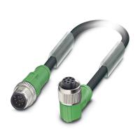 1522736 Phoenix Contact Male 8 way Straight Plug M12 to Female 8 way Angled Socket M12 Sensor Actuator Cable, 0.6 m