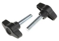 169-294 RS PRO Black Wing Clamping Knob, M8, Threaded Stud