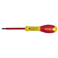 0-65-411 Stanley Slotted Insulated Screwdriver, 3.5 mm Tip, 75 mm Blade, VDE/1000V