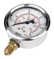 9626918 WIKA G 1/4 Analogue Pressure Gauge 25bar 63mm Outside Diameter, UKAS
