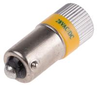 205-072 RS PRO Yellow LED Indicator Lamp, 28V dc, BA9s Base, 10mm Diameter, 120/110mcd