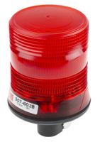 907-6028 RS PRO Red Flashing Beacon, 10 → 100 V dc, DIN Mount, Tube Mount, LED Bulb, IP56