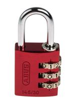 14530-red ABUS 145/30 Combination Weatherproof Aluminium, Steel Safety Padlock, 5mm Shackle, 30mm Body
