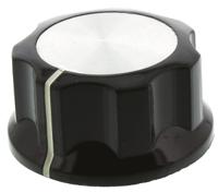 4-1437624-6 TE Connectivity Black Potentiometer Knob,