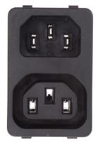 43000301 Schurter C13, C14 Snap-In IEC Connector Socket, Plug, 10A, 250 V