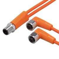 evt332 ifm electronic Male 1 way M12 to Female 2 way M12 Sensor Actuator Cable, 1 m