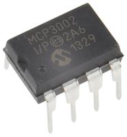 mcp3002-ip Microchip, Dual 10-bit- ADC 200ksps, 8-Pin PDIP
