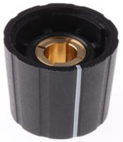 s211-250bk Sifam 21.5mm Black Potentiometer Knob for 6.35mm Shaft Splined, S211 250BK