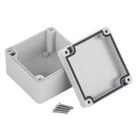 186-2270 RS PRO Grey ABS Enclosure, IP67, IK09, Grey Lid, 81.95 x 79.95 x 55mm