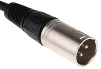 742-4488 RS PRO Female 3 Pin XLR to Male 3 Pin XLR  Cable, Black, 1m