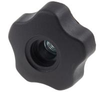 702-7623 RS PRO Black Multiple Lobes Clamping Knob, M12, Threaded Through Hole