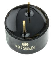 535-8174 RS PRO 80dB Through Hole Continuous External Piezo Buzzer, 13.7 (Dia.) x 7.6mm, 20V ac Max