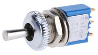 106372103 APEM Toggle Switch, Panel Mount, (On)-Off-(On), SPDT, Solder Terminal, 24V dc
