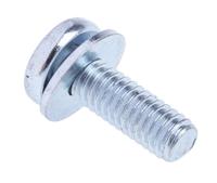 278-871 RS PRO M4 x 12mm Zinc Plated Steel Pan Head Sems Screw, Plain Washer
