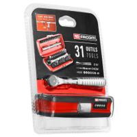 rpej31pb Facom Driver Bit Set 31 Pieces, Hexagon, Phillips, Pozidriv, Slotted, Torx
