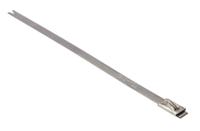 111-93059-mbt5s-ss316-ml HellermannTyton Cable Tie, Roller Ball, 127mm x 4.6 mm, Metallic 316 Stainless Steel, Pk-100