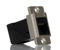 257-6716 RS PRO Single-Port RJ45 Female Feedthrough Ethernet Connector, Cat6, Unshielded