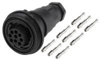 px0729s Bulgin Circular Connector, 9 Contacts, In-Line, Standard Connector, Socket, Female, IP68, Standard Buccaneer Series