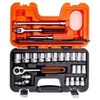 s240 Bahco 24-Piece Metric 1/2 in Standard Socket Set with Ratchet, 6 point