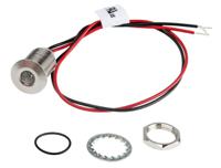 139-3377 RS PRO Blue Panel Mount Indicator, 21.6 → 26.4V dc, 10mm Mounting Hole Size, Lead Wires Termination, IP67