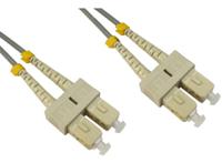 284-6844 RS PRO SC to SC Duplex Multi Mode OM1 Fibre Optic Cable, 3mm, Grey, 1m