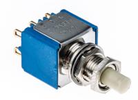 18545cd APEM Miniature Push Button Switch, Momentary, Panel Mount, 6.5mm Cutout, DPDT, 30V dc