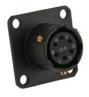 62gb-12e10-06sn Amphenol Limited, 62GB 6 Way Box Mount MIL Spec Circular Connector ReceptacleOlive, Socket Contacts,Shell Size 10,