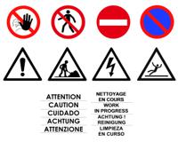 226-7881 RS PRO Self-Adhesive General Hazard Hazard Warning Label (French/English/Spanish/German/Italian)