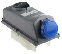 4021683 Scame IP67 Blue Panel Mount 2P + E Right Angle Industrial Power Socket, Rated At 16A, 230 V