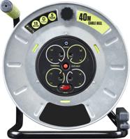 889-2501 RS PRO 40m 4 Socket Type G - British Cable Reel Open Reel, 240 V