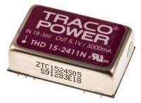 thd-15-2411n TRACOPOWER THD 15N DC-DC Converter, 5V dc/ 3A Output, 18 → 36 V dc Input, 15W, Through Hole, +85°C Max Temp