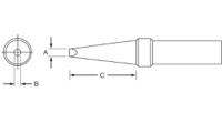 et-aa Weller ETAA 1,6 mm Bevel Soldering Iron Tip for use with WEP70, LR20, LR21 (old generation)