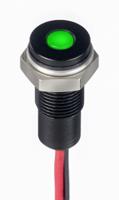 171-3816 RS PRO Green Panel Mount Indicator, 1.8 → 3.3V dc, 6mm Mounting Hole Size, Lead Wires Termination, IP67