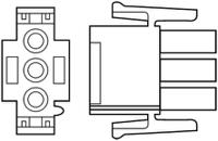 350720-4 TE Connectivity, Universal MATE-N-LOK Male Connector Housing, 6.35mm Pitch, 9 Way, 3 Row