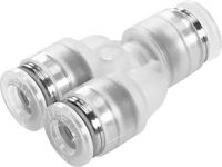 npqp-y-q8-e-fd-p10 Festo NPQP Series Y Tube-to-Tube Adaptor, Push In 8 mm to Push In 8 mm, Tube-to-Tube Connection Style, 133121