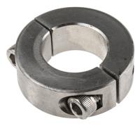 046202025 Huco Shaft Collar, Two Piece, Clamp Screw, Bore 25mm, OD 45mm, W 15mm, Stainless Steel