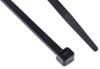 811-1697 RS PRO Cable Tie, 250mm x 4.8 mm, Black Nylon, Pk-100