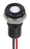 132-9157 RS PRO White Panel Mount Indicator, 24V dc, 8mm Mounting Hole Size, Lead Wires Termination, IP67